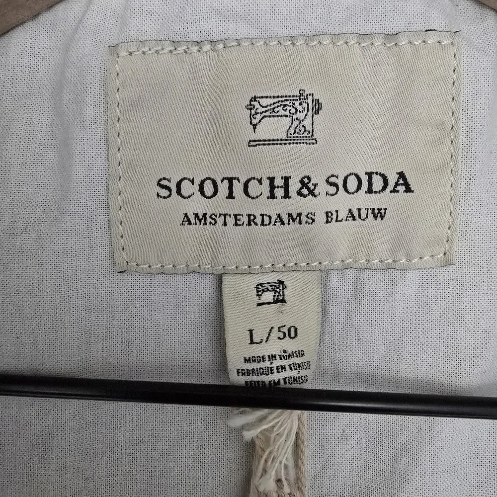Scotch & Soda Vest Mens 50L Blue Indigo Denim Belted Cotton Casual Suit Blauw